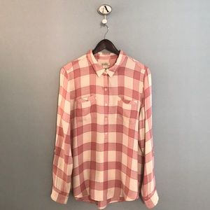 Lucky Brand Plaid Half Button Down